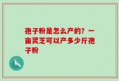 孢子粉是怎么产的？一亩灵芝可以产多少斤孢子粉