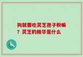 狗就要吃灵芝孢子粉嘛？灵芝的精华是什么