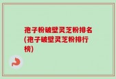 孢子粉破壁灵芝粉排名(孢子破壁灵芝粉排行榜)