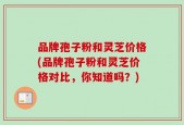 品牌孢子粉和灵芝价格(品牌孢子粉和灵芝价格对比，你知道吗？)