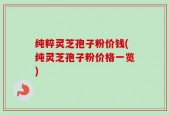纯粹灵芝孢子粉价钱(纯灵芝孢子粉价格一览)