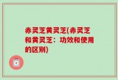 赤灵芝黄灵芝(赤灵芝和黄灵芝：功效和使用的区别)