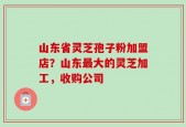 山东省灵芝孢子粉加盟店？山东最大的灵芝加工，收购公司
