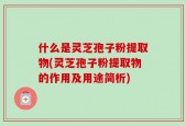 什么是灵芝孢子粉提取物(灵芝孢子粉提取物的作用及用途简析)