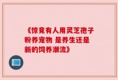 《惊竟有人用灵芝孢子粉养宠物 是养生还是新的饲养潮流》