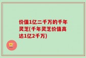 价值1亿二千万的千年灵芝(千年灵芝价值高达1亿2千万)
