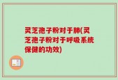 灵芝孢子粉对于肺(灵芝孢子粉对于呼吸系统保健的功效)