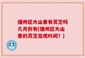 播州区大山里有灵芝吗几月份有(播州区大山里的灵芝出现时间？)