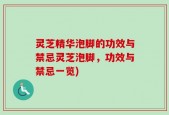灵芝精华泡脚的功效与禁忌灵芝泡脚，功效与禁忌一览)