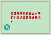 灵芝孢子粉长白山小李家？探访灵芝种植基地？