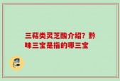 三萜类灵芝酸介绍？黔味三宝是指的哪三宝