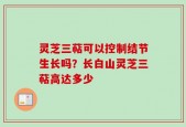 灵芝三萜可以控制结节生长吗？长白山灵芝三萜高达多少