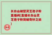长白山破壁灵芝孢子粉直播间(直播长白山灵芝孢子粉突破奇妙之旅)