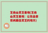 芝南山灵芝基地(芝南山灵芝基地：让你品尝世间最佳灵芝的地方)