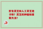 野生灵芝和人工灵芝孢子粉？灵芝的种植和提取方法？