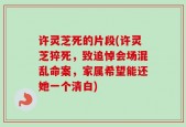 许灵芝死的片段(许灵芝猝死，致追悼会场混乱命案，家属希望能还她一个清白)