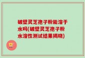 破壁灵芝孢子粉能溶于水吗(破壁灵芝孢子粉水溶性测试结果揭晓)