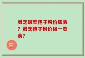 灵芝破壁孢子粉价钱表？灵芝孢子粉价格一览表？