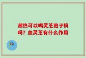 潮热可以喝灵芝孢子粉吗？血灵芝有什么作用