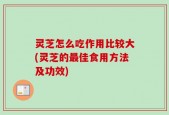 灵芝怎么吃作用比较大(灵芝的最佳食用方法及功效)