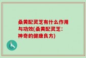 桑黄配灵芝有什么作用与功效(桑黄配灵芝：神奇的健康良方)