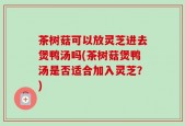 茶树菇可以放灵芝进去煲鸭汤吗(茶树菇煲鸭汤是否适合加入灵芝？)