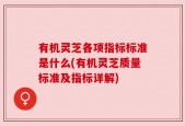 有机灵芝各项指标标准是什么(有机灵芝质量标准及指标详解)