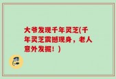 大爷发现千年灵芝(千年灵芝震撼现身，老人意外发掘！)