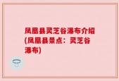 凤凰县灵芝谷瀑布介绍(凤凰县景点：灵芝谷瀑布)