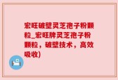 宏旺破壁灵芝孢子粉颗粒_宏旺牌灵芝孢子粉颗粒，破壁技术，高效吸收)