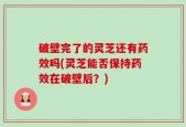 破壁完了的灵芝还有药效吗(灵芝能否保持药效在破壁后？)