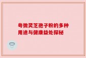 粤微灵芝孢子粉的多种用途与健康益处探秘