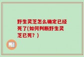 野生灵芝怎么确定已经死了(如何判断野生灵芝已死？)