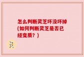 怎么判断灵芝坏没坏掉(如何判断灵芝是否已经变质？)