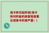 孢子粉引起肝损(孢子粉对肝脏的损害程度要比想象中的更严重！)
