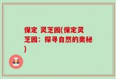 保定 灵芝园(保定灵芝园：探寻自然的奥秘)