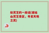 给灵芝的一段话(道姑山灵芝景区，寻觅天地之灵)