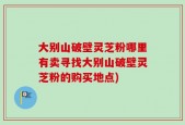 大别山破壁灵芝粉哪里有卖寻找大别山破壁灵芝粉的购买地点)