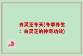 白灵芝冬天(冬季养生：白灵芝的神奇功效)