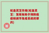 蛇盘灵芝作用(蛇盘灵芝：发现有助于预防癌症和调节免疫系统的草药)