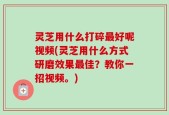 灵芝用什么打碎最好呢视频(灵芝用什么方式研磨效果最佳？教你一招视频。)