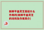 新鲜平盖灵芝是起什么作用的(新鲜平盖灵芝的功效及作用简介)