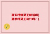夏天种植灵芝能活吗(夏季种灵芝可行吗？)