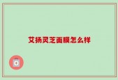 艾扬灵芝面膜怎么样