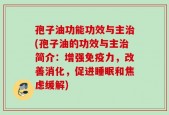 孢子油功能功效与主治(孢子油的功效与主治简介：增强免疫力，改善消化，促进睡眠和焦虑缓解)