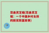 范县灵芝姐(范县灵芝姐：一个中国乡村女孩的脱贫致富故事)
