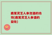 鹿茸灵芝人参泡酒的功效(鹿茸灵芝人参酒的益处)