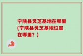 宁陕县灵芝基地在哪里(宁陕县灵芝基地位置在哪里？)