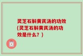 灵芝石斛黄芪汤的功效(灵芝石斛黄芪汤的功效是什么？)