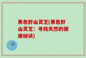 黑色野山灵芝(黑色野山灵芝：寻找天然的健康秘诀)